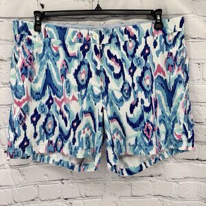 Crown & Ivy Caroline Shorts Women's 20W Plus Blue Summer Vacation Preppy Classic